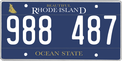 RI license plate 988487