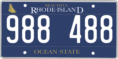 RI license plate 988488