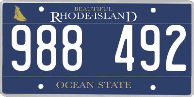 RI license plate 988492