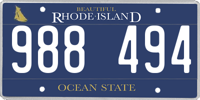 RI license plate 988494