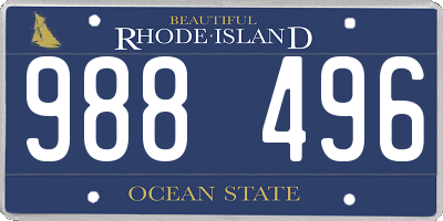 RI license plate 988496