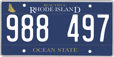 RI license plate 988497