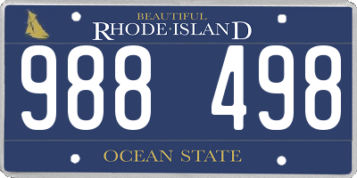 RI license plate 988498