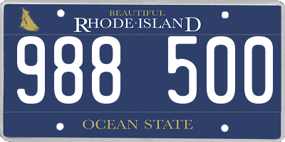 RI license plate 988500