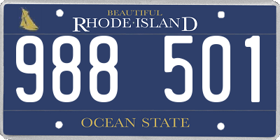 RI license plate 988501