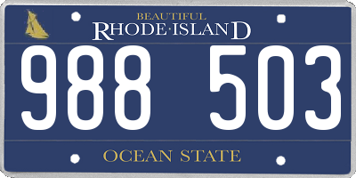 RI license plate 988503