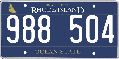 RI license plate 988504