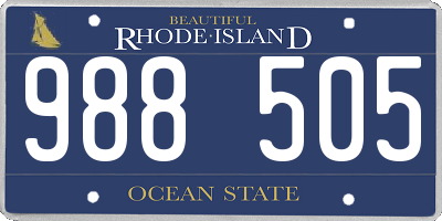 RI license plate 988505