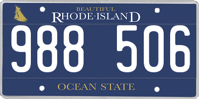 RI license plate 988506