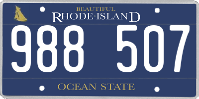 RI license plate 988507