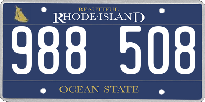 RI license plate 988508