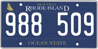 RI license plate 988509