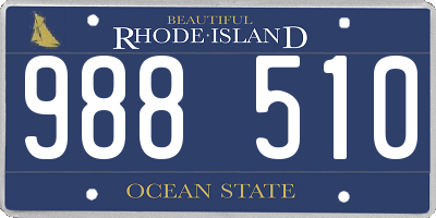 RI license plate 988510