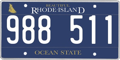 RI license plate 988511