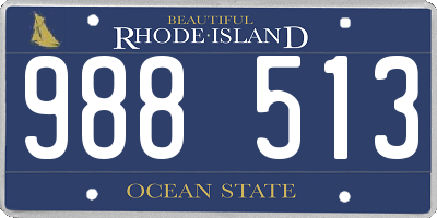 RI license plate 988513