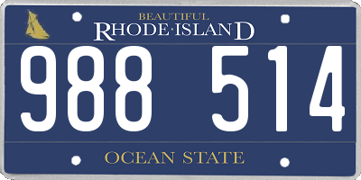 RI license plate 988514