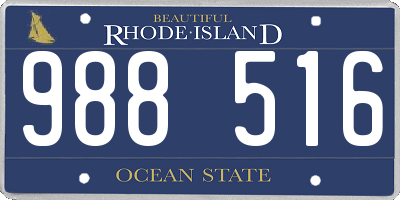 RI license plate 988516