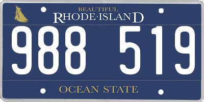 RI license plate 988519