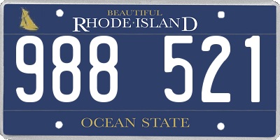 RI license plate 988521