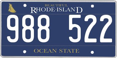 RI license plate 988522