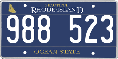 RI license plate 988523