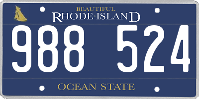 RI license plate 988524