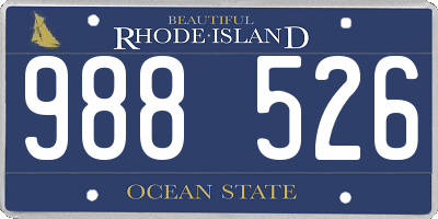 RI license plate 988526