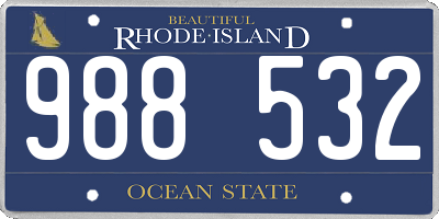 RI license plate 988532