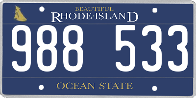 RI license plate 988533