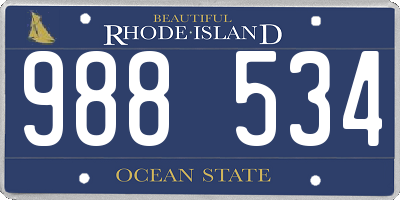 RI license plate 988534