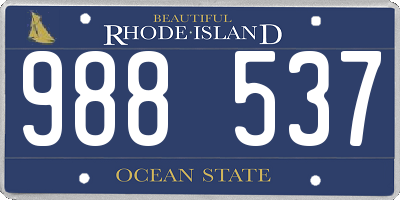 RI license plate 988537