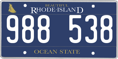 RI license plate 988538