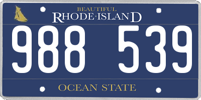 RI license plate 988539