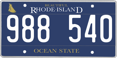 RI license plate 988540