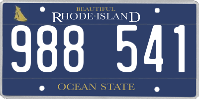 RI license plate 988541