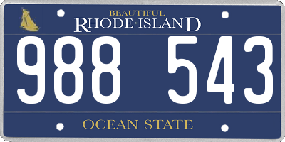 RI license plate 988543