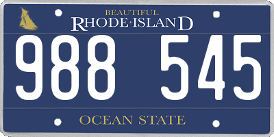 RI license plate 988545