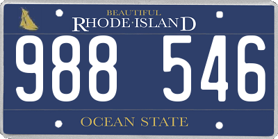 RI license plate 988546