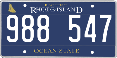 RI license plate 988547