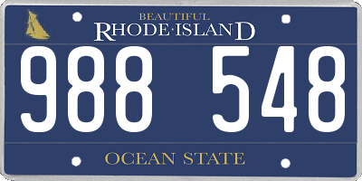 RI license plate 988548