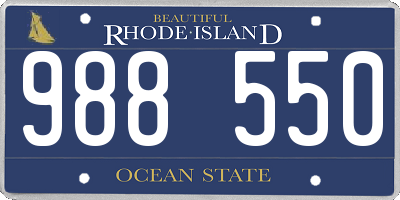 RI license plate 988550