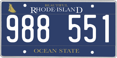 RI license plate 988551