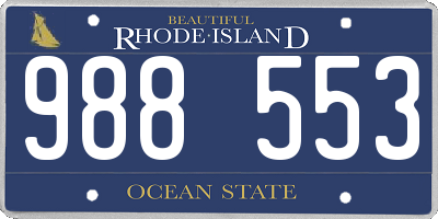 RI license plate 988553