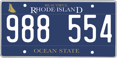 RI license plate 988554