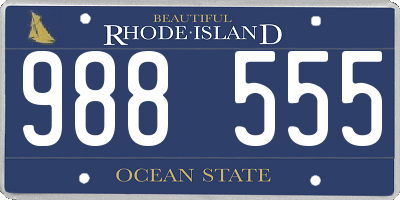 RI license plate 988555