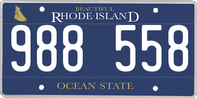 RI license plate 988558