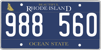 RI license plate 988560