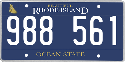 RI license plate 988561