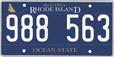 RI license plate 988563