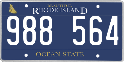 RI license plate 988564